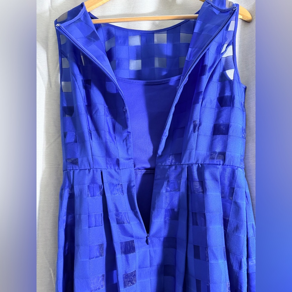 Ellen Tracy Royal Blue Sleeveless Fit-and-Flare Dress - Picture 5 of 12